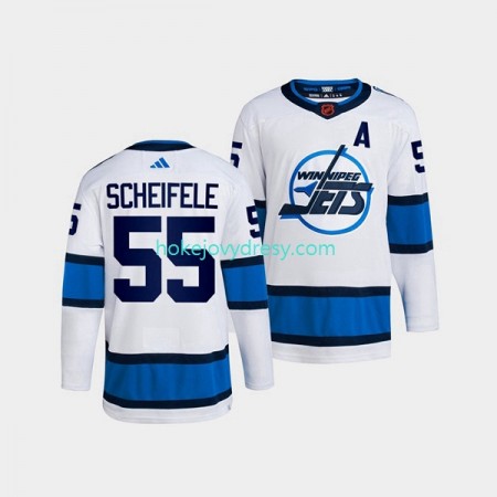 Pánské Hokejový Dres Winnipeg Jets Mark Scheifele 55 Adidas 2022 Reverse Retro Bílý Authentic